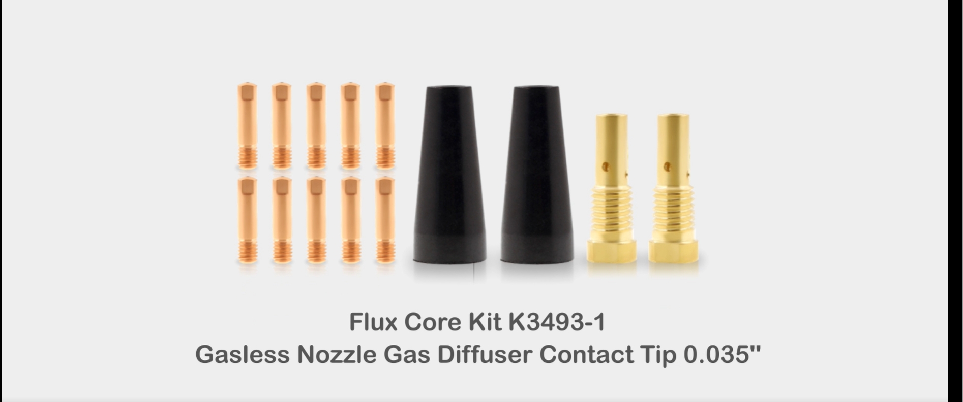14PK Flux Core Kit K3493-1, Gasless Nozzle Gas Diffuser & Contact